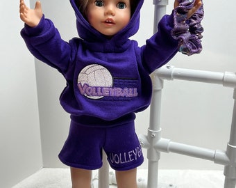 El traje de voleibol se adapta a la muñeca American Girl