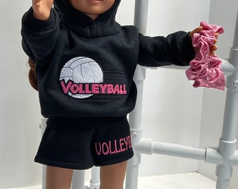 Sudadera con capucha para muñeca de voleibol que se adapta a la muñeca American Girl