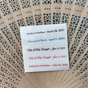 25-300 Personalized Wedding Fans, Intricately Carved Personalized Sandalwood Fan Favors, Monogram Wedding Fans, Special Event Fans image 3