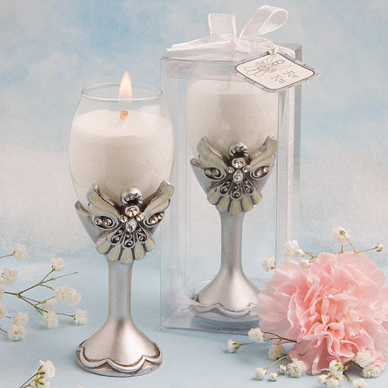 Angel Champagne Flute Candle Holder Favor Champagne Silver Etsy