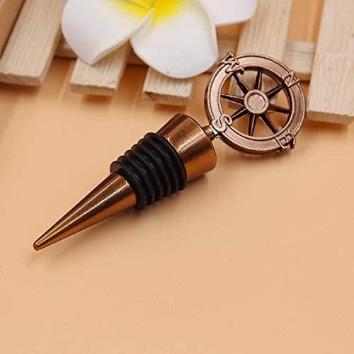 Compass Design Wine Stopper Favor Travel Themed Favor Etsy