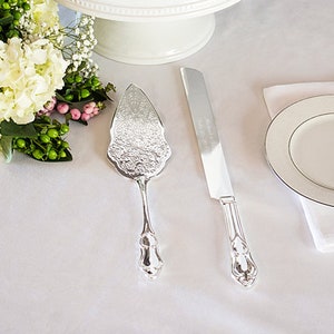 Engraved Vintage Cake Server Set, Arabesque Design Cake Server, Elegant Cake Server, Personalized Wedding Serving Set