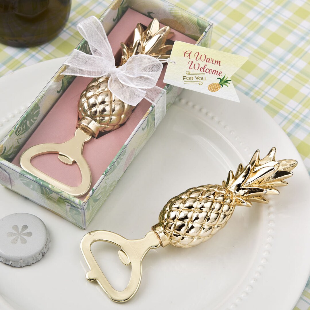 Pineapple Gold Bottle Opener Favor, Gold Pineapple Opener, Gold ...