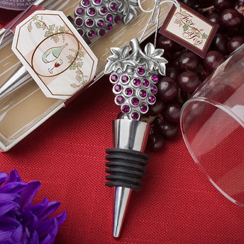 Vineyard Theme Bottle Stopper Favor Wine Theme Favor Grapes Etsy