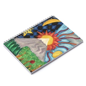 Spiral Notebook / Custom Notebook / Beautiful World / Little Spiral / Lined Journal - EF Kelly