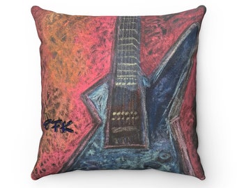 Guitar Art, Square Pillow, Rock This, Electric Guitar, Musician, Music Pillow, Bass Guitar