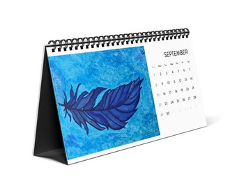 2024 Desktop Calendar, ArtbyEFKelly Calendar, Desk Calendar, Art Calendar