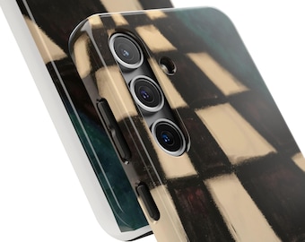 Checkerboard Phone Case | Black White Grid Pattern