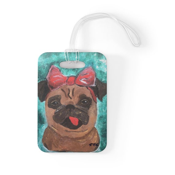 pug luggage tag