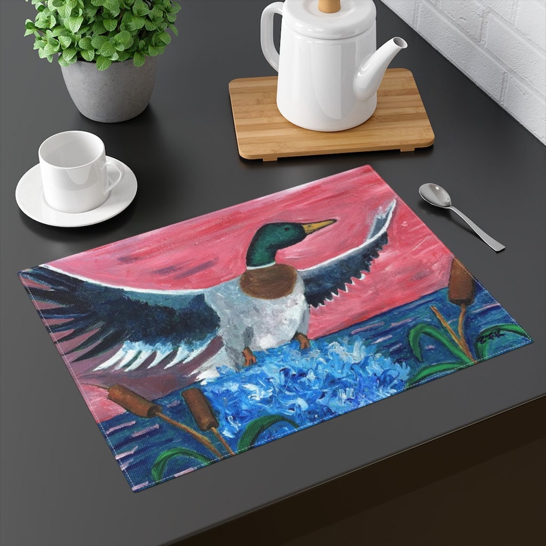 Mallard Duck Taking Flight Placemat, Mallard Placemat, Mallard Decor Etsy