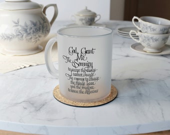 Serenity Prayer, Frosted Glass Mug