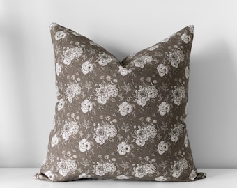 Funda de almohada Elysia / Almohada floral neutra de estilo vintage