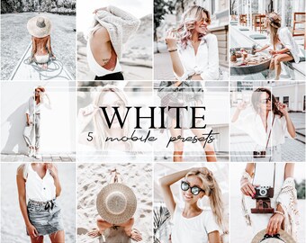 5 Mobile Lightroom Presets, Bright White Mobile Lightroom Presets, Blogger and Instagram Filters, Lifestyle Presets for Fashion Bloggers