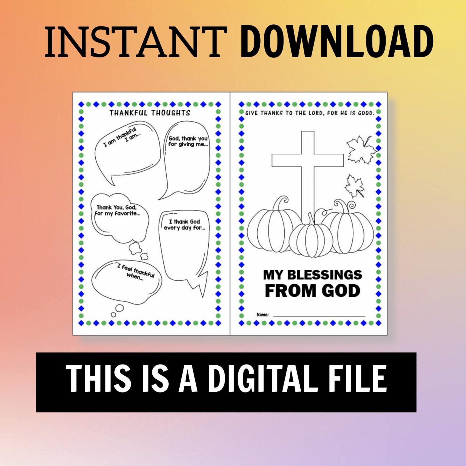 Thanksgiving A to Z Blessings Printable for Kids – Catholic Gratitude ...
