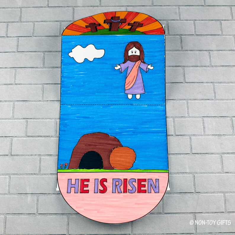 He is Risen Interactive Coloring Craft for Kids, Sunday School Craft ...