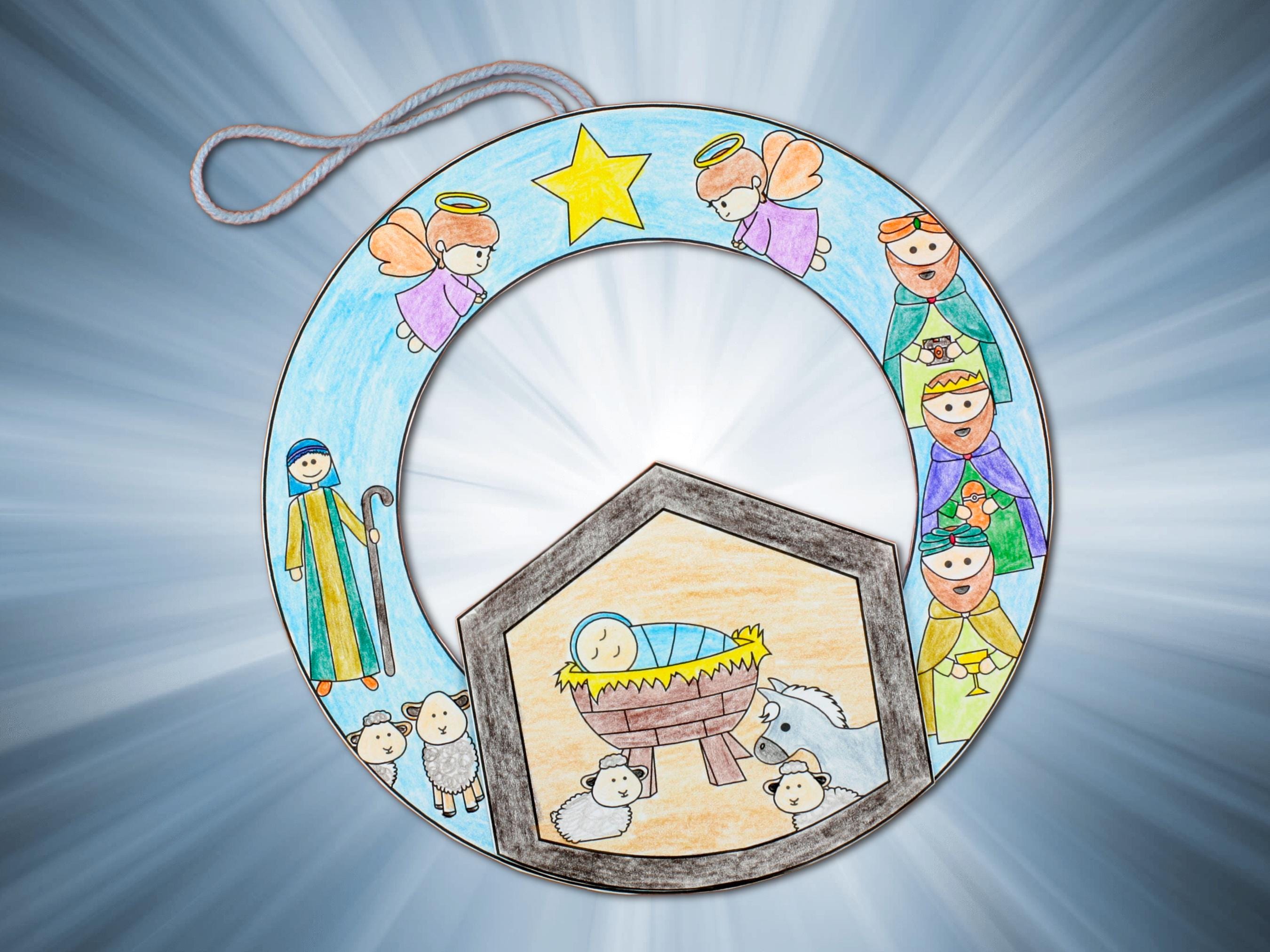 Nativity Wreath Craft Printable | Christian Christmas Activity for Kids ...