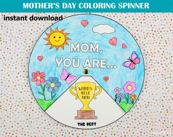 Mother's Day Craft from Kids -  Mom You Are... Craft for Toddler, Preschooler - Coloring Activity - Craft for Mom/Mum/Stepmom/Grandma