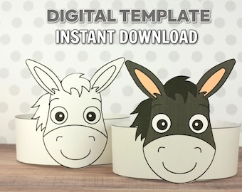 Donkey Paper Hat Craft | Palm Sunday Easter Bible Activity (Digital Download)