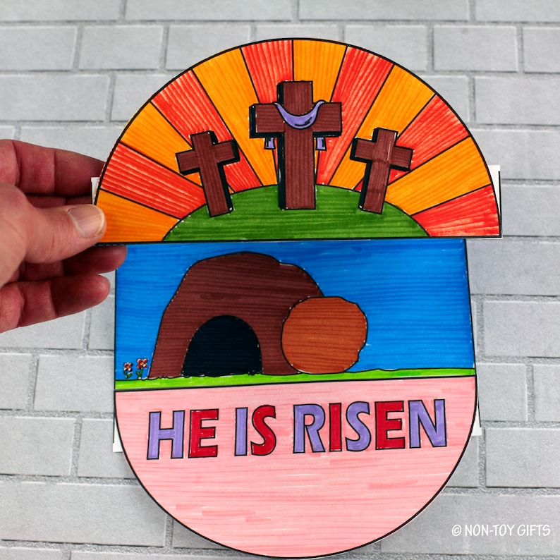 He is Risen Interactive Coloring Craft for Kids, Sunday School Craft ...