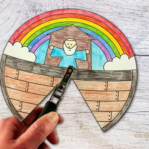 Noah’s Ark Spinner Craft Printable | Sunday School Bible Activity ...