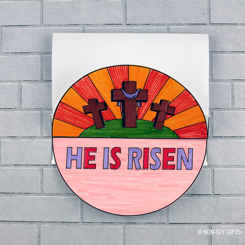 He is Risen Interactive Coloring Craft for Kids, Sunday School Craft ...