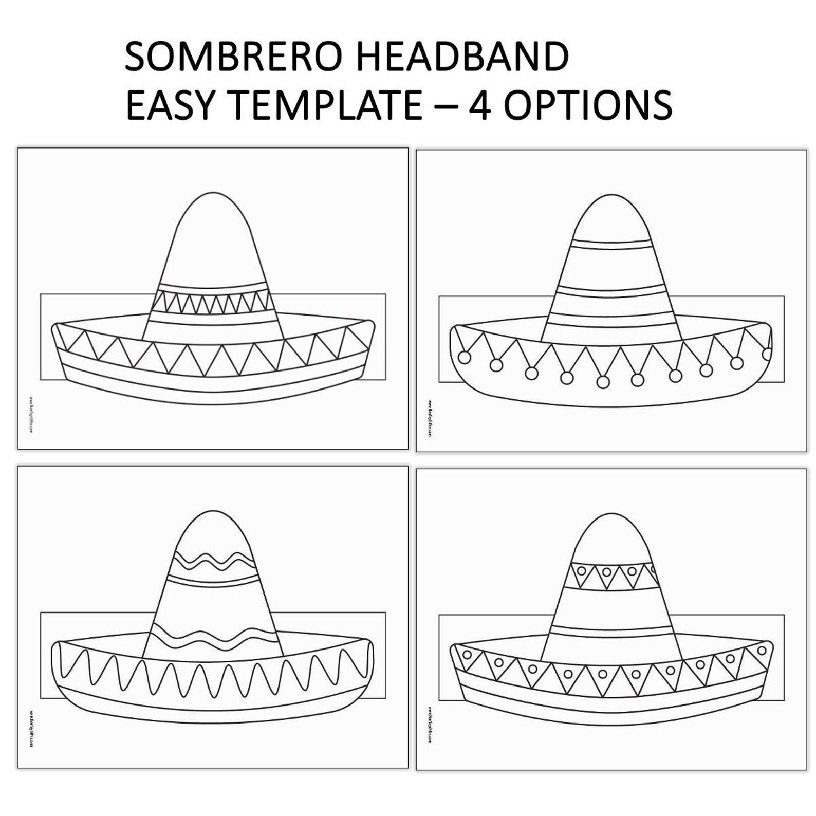 Cinco De Mayo Sombrero Paper Hat Craft Printable | Fiesta Headband ...