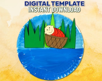 Baby Moses Interactive Craft Printable for Kids | Bible Story  | Christian Preschool Sunday School Moses Activity