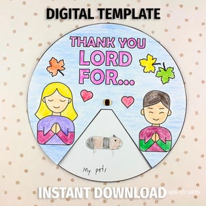 Puede incluir: Una plantilla digital con el texto "THANK YOU LORD FOR..." en rosa. La imagen presenta ilustraciones de una persona con cabello rubio y una persona con cabello castaño, con un conejillo de indias en el centro. Las palabras "My pets" están escritas debajo del conejillo de indias.