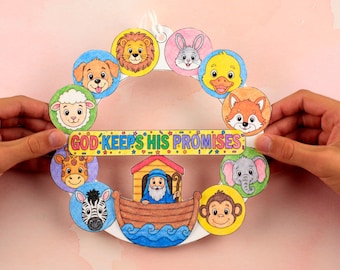 Noah’s Ark Craft For Kids | God Keeps His Promises Bible Activity | Sunday School Craft | Christian Preschool Printable