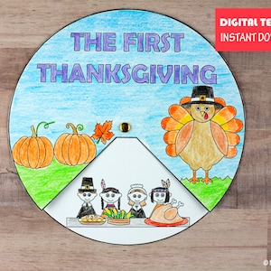 Thanksgiving Craft for Kids - The First Thanksgiving Craft - Printable Thanksgiving Craft - Turkey Craft - Thanksgiving Coloring Activity