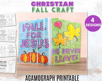 Fall for Jesus Christian Agamograph Craft Printable | Interactive Fall Bible Craft for Kids | Sunday School Autumn Activity