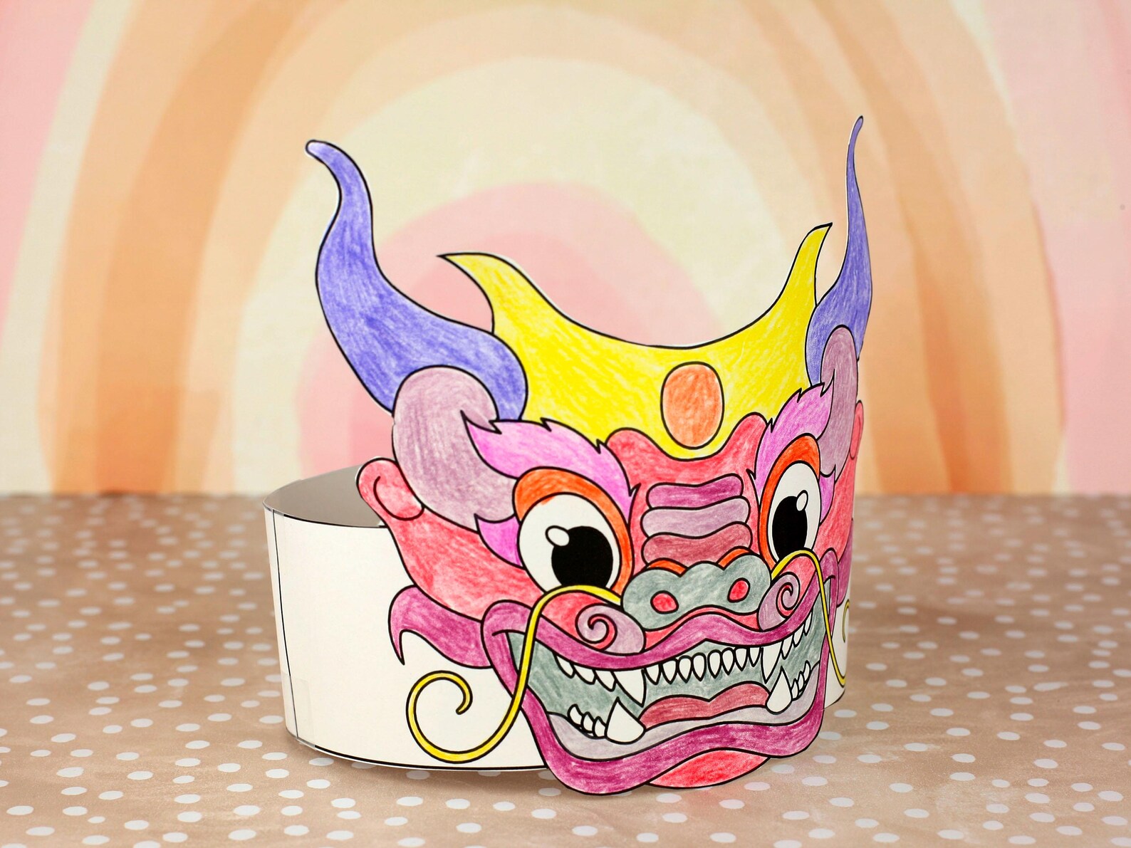 Chinese New Year Dragon Hat Craft Printable for Kids | Lunar New Year ...