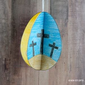 The Easter Story 3D Egg Craft for Kids, Sunday School Craft, Bible Story, Easter Story Coloring Craft, Holy Week, He Is Risen, Printable image 7