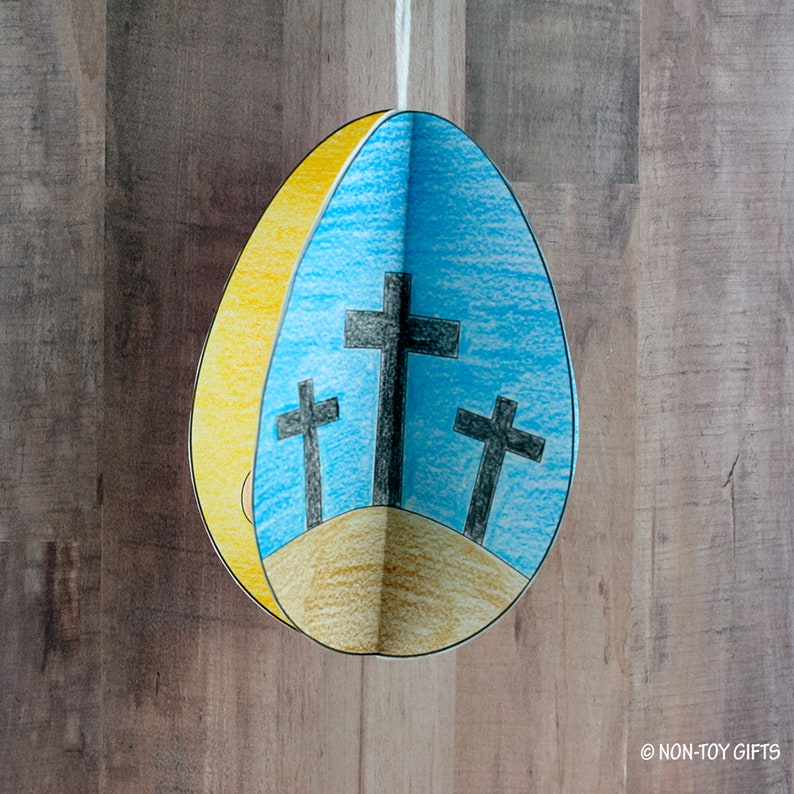 The Easter Story 3D Egg Craft for Kids, Sunday School Craft, Bible Story, Easter Story Coloring Craft, Holy Week, He Is Risen, Printable image 7