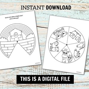 Noah’s Ark Spinner Craft Printable | Sunday School Bible Activity ...