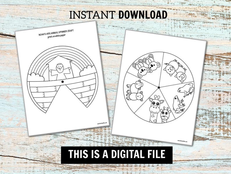 Noah’s Ark Spinner Craft Printable | Sunday School Bible Activity ...