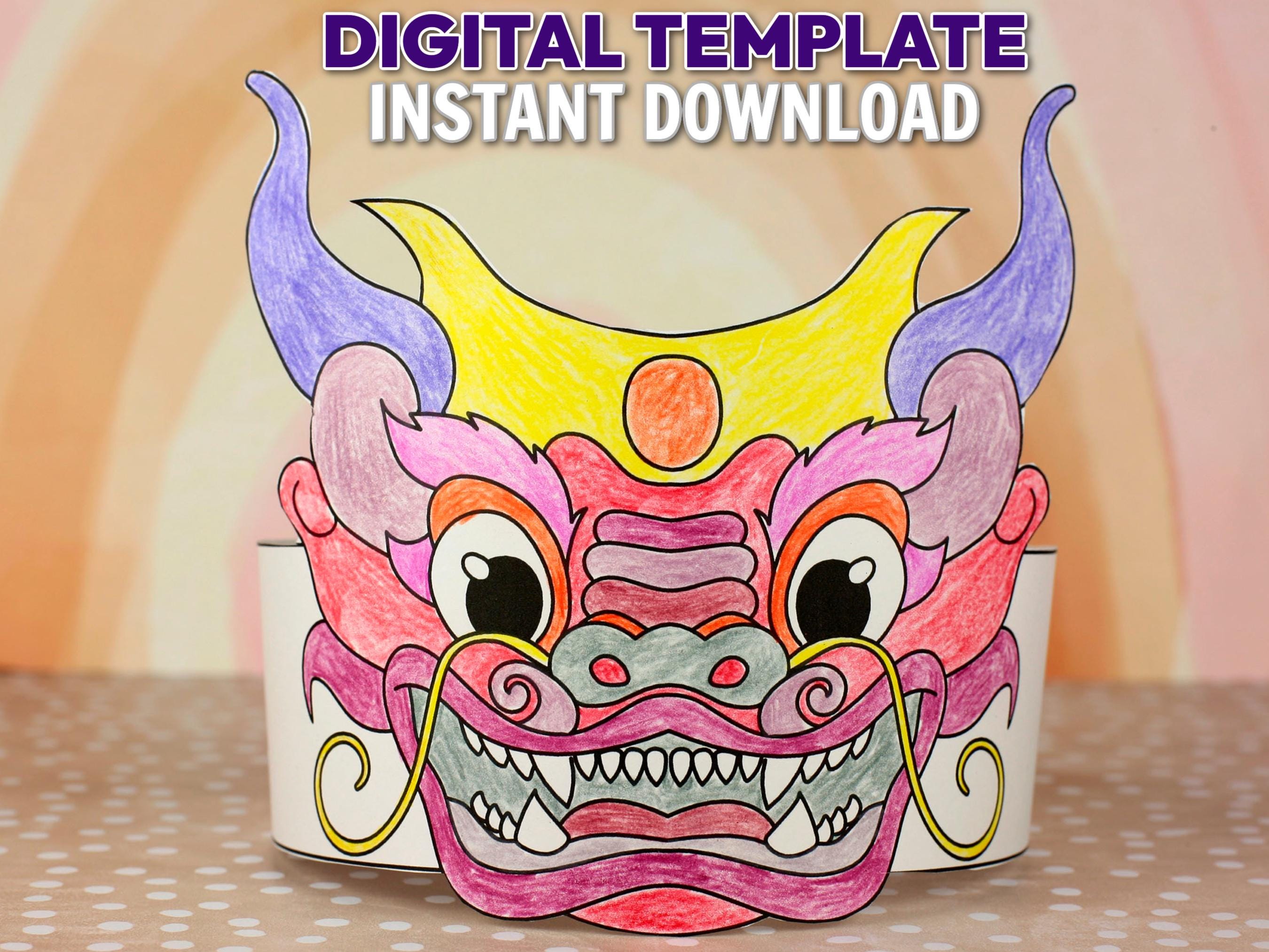 Chinese New Year Dragon Hat Craft Printable for Kids | Lunar New Year ...
