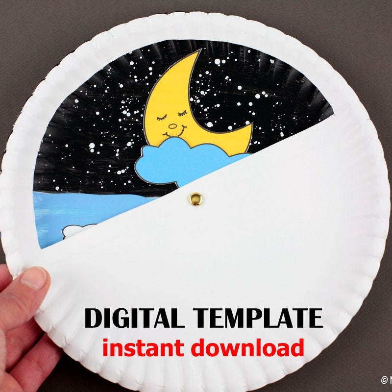 Moon Drawing.pdf Sun Moon and Stars Craft - Etsy