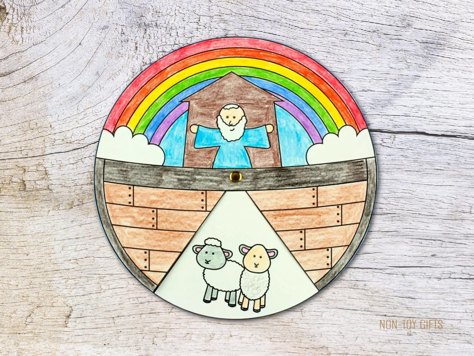 Noah’s Ark Spinner Craft Printable | Sunday School Bible Activity ...