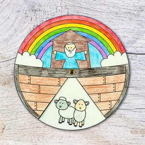 Noah’s Ark Spinner Craft Printable | Sunday School Bible Activity ...