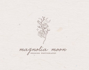 Moon Logo, Premade Logo, Branding Kit, Branding Package, Feminine Logo, Premade Logo Design, Minimalist Logo, Custom Logo Design, Hand Drawn