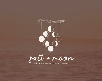 Moon Logo, Premade Logo, Branding Kit, Branding Package, Feminine Logo, Premade Logo Design, Minimalist Logo, Custom Logo Design, Hand Drawn