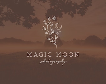 Moon Logo, Premade Logo, Branding Kit, Branding Package, Feminine Logo, Premade Logo Design, Minimalist Logo, Custom Logo Design, Hand Drawn