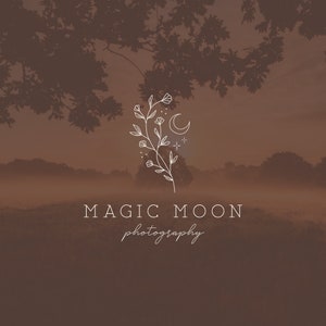 Moon Logo, Premade Logo, Branding Kit, Branding Package, Feminine Logo, Premade Logo Design, Minimalist Logo, Custom Logo Design, Hand Drawn