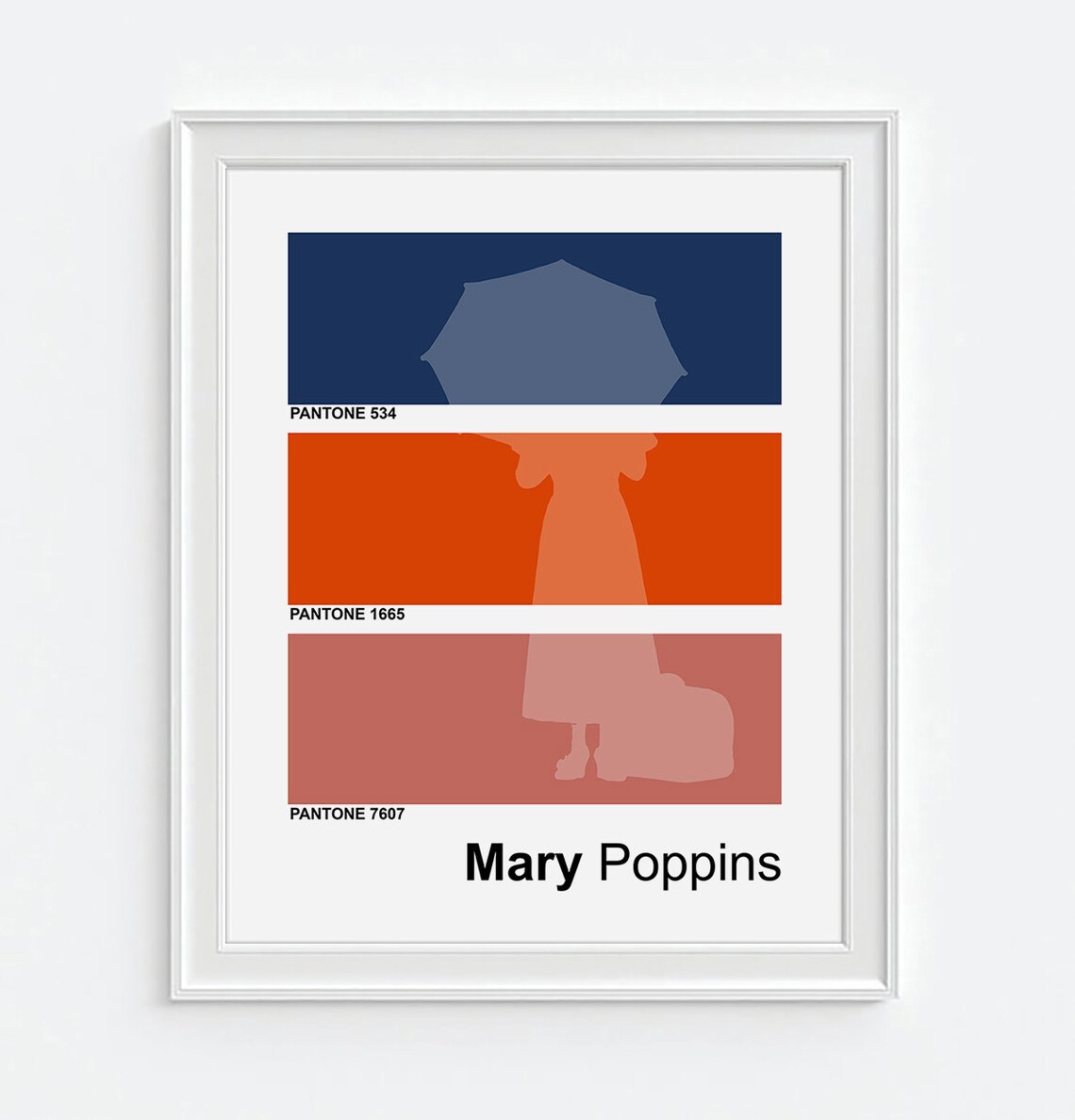 Disney Inspired Mary Poppins Minimal Pantone Art Print or Etsy