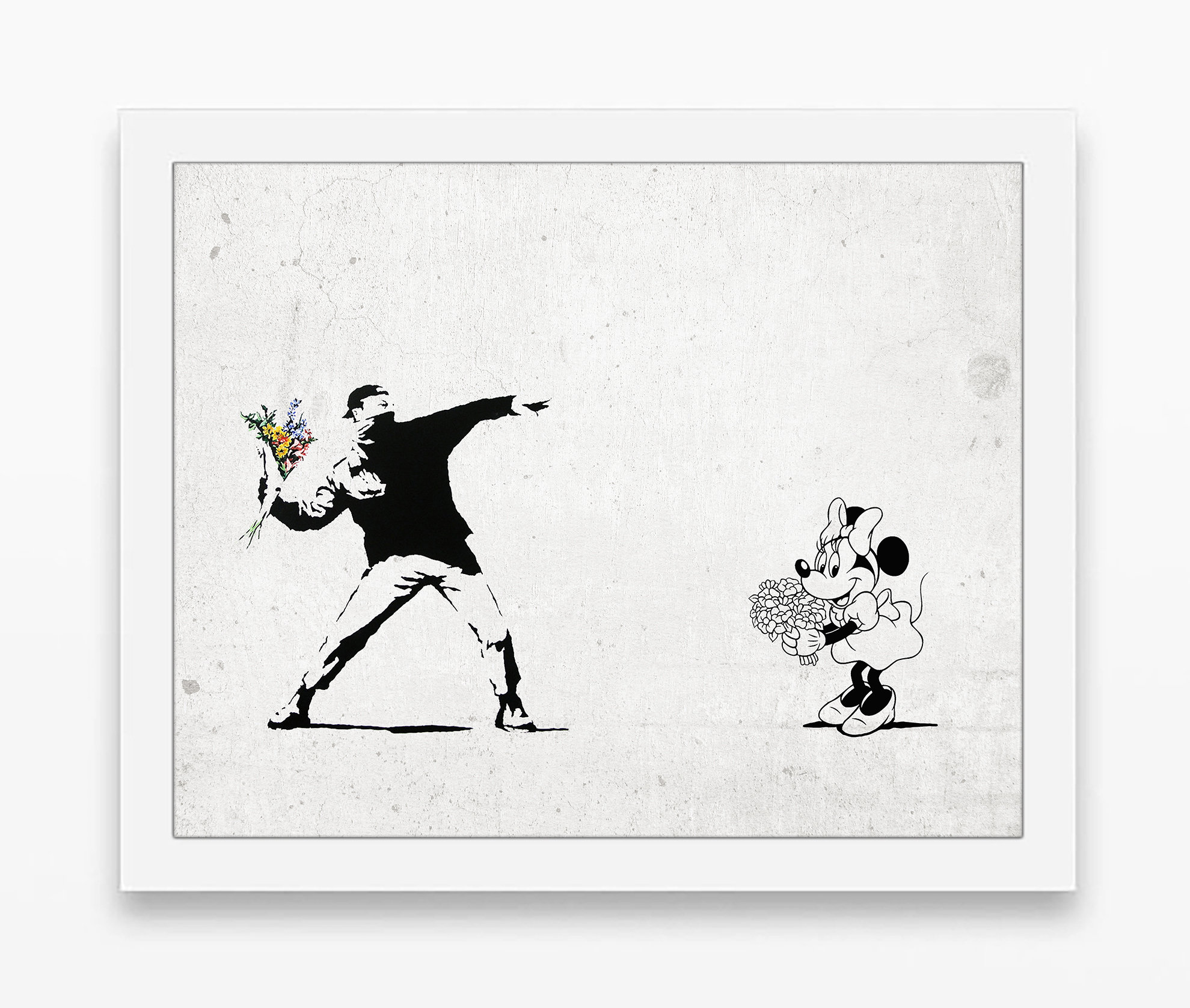 Disney Inspired Minnie Mouse and Banksy Smash-up Art Print or