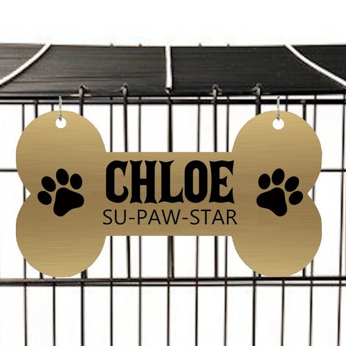 Dog Bone Name Plate Kennel Crate Pet Tag Etsy