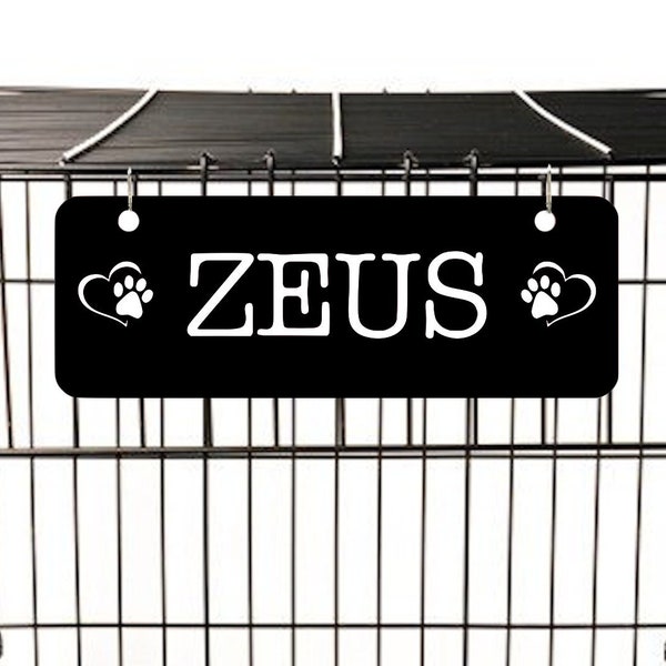 Dog Name Plate | Crate Pet Tag | Doghouse Sign | Kennel Pet Name | Pet ID Plaque | Personalized Kennel Name Plate ID | New Puppy Gift