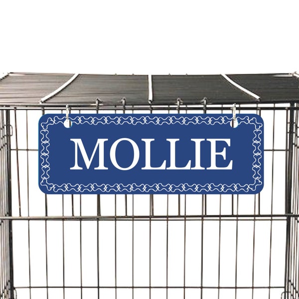 Dog Name Plate | Crate Pet Tag | Doghouse Sign | Kennel Pet Name | Pet ID Plaque | Personalized Kennel Name Plate ID | Bird Cage | Ferret