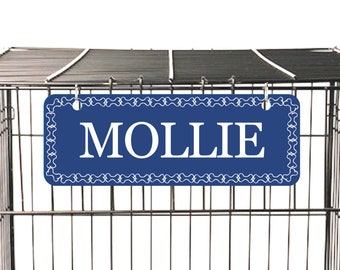Dog Name Plate | Crate Pet Tag | Doghouse Sign | Kennel Pet Name | Pet ID Plaque | Personalized Kennel Name Plate ID | Bird Cage | Ferret